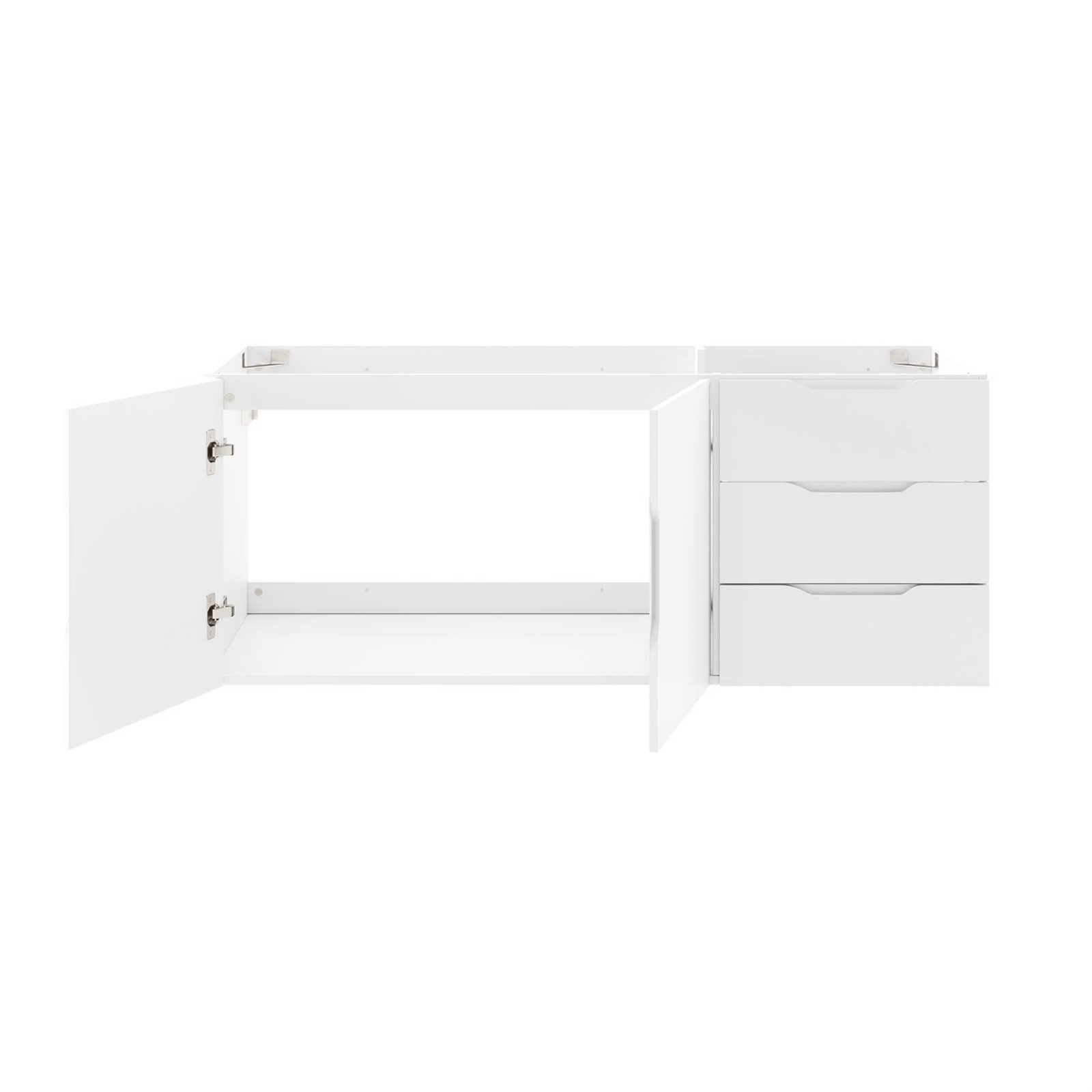Pemberly Row 47″ MDF and Particleboard Bathroom Vanity Cabinet in White