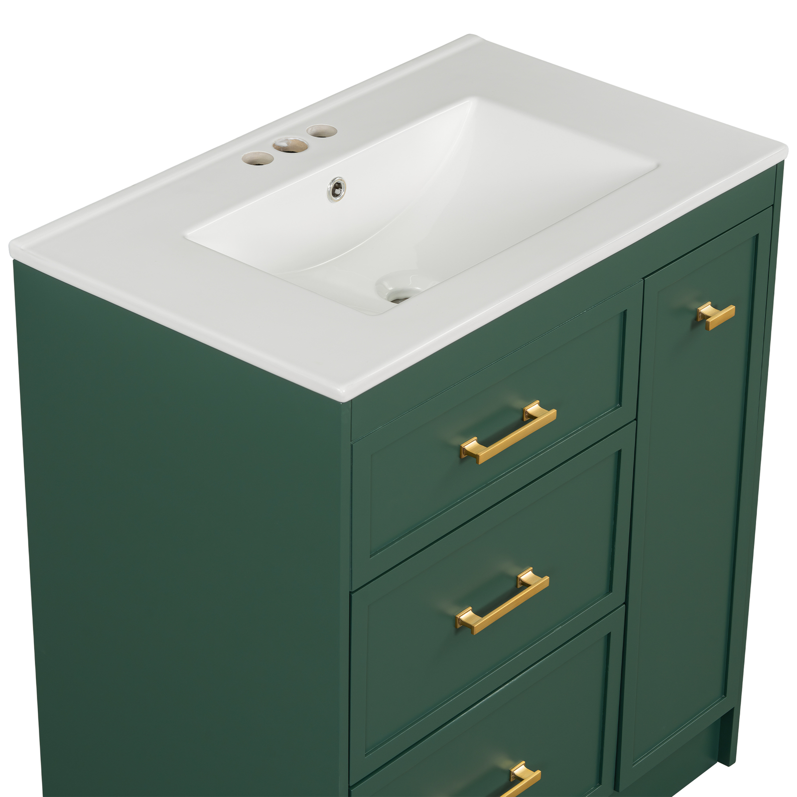 30″ Bathroom Vanity Set Floor Standing Bathroom Storage Cabinet w/Three Drawers