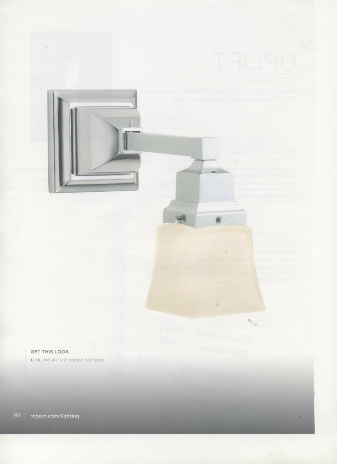 ROBERN MLLWSBN WALL SCONCE-BRUSHED NICKEL