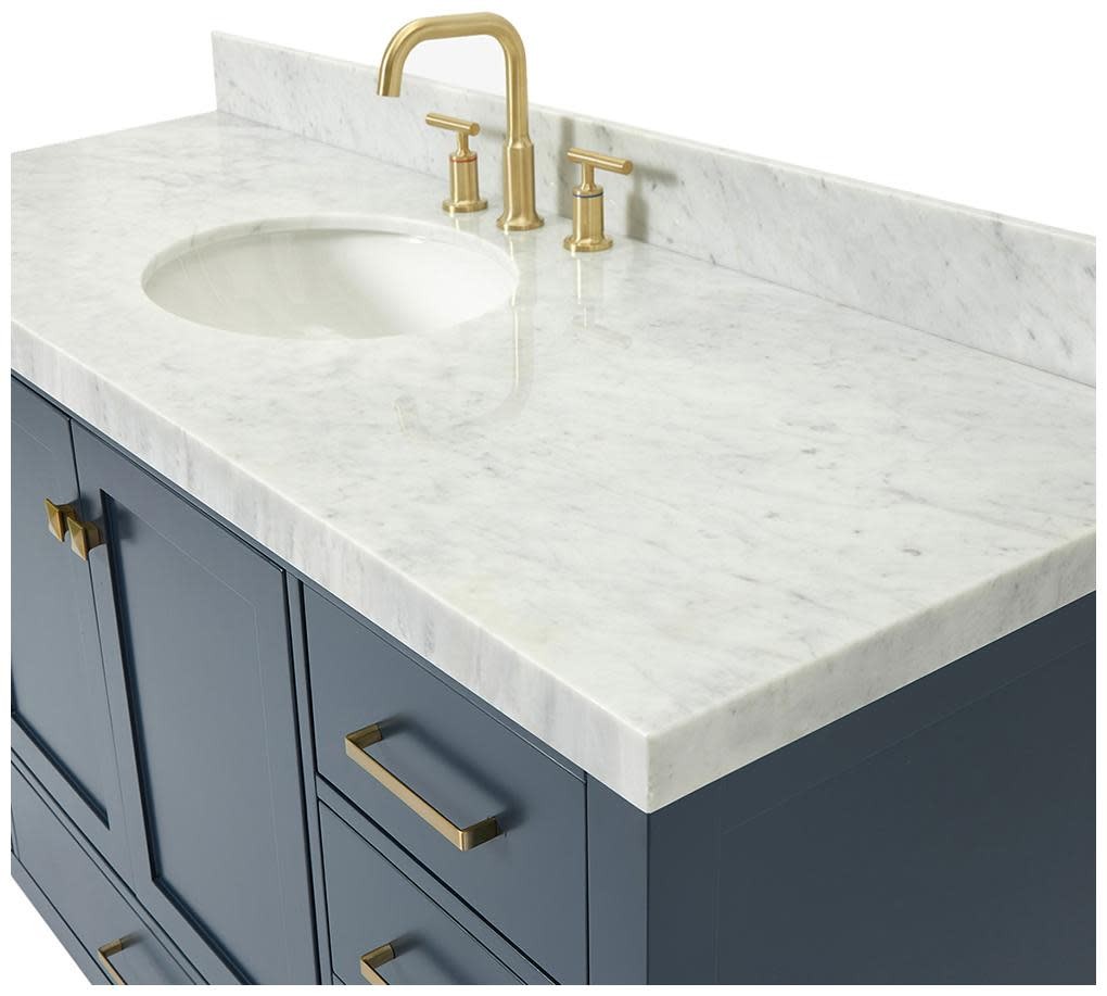 Ariel A060SCW5OVO Cambridge 60″ – Grey / Italian Carrara Marble Top / Brushed