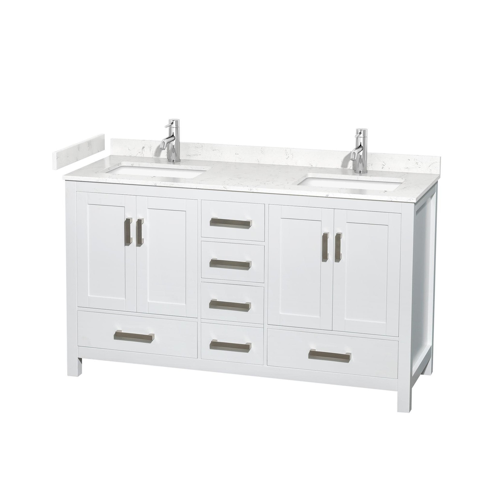 Wyndham Collection WCS141460D-VCA-MXX Sheffield 60″ – White / Carrara Cultured