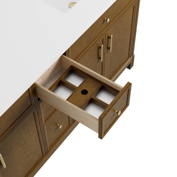 72″ James Martin Bellshire 660-V72-HNO-3VSL Double Vanity Cabinet Silver Top