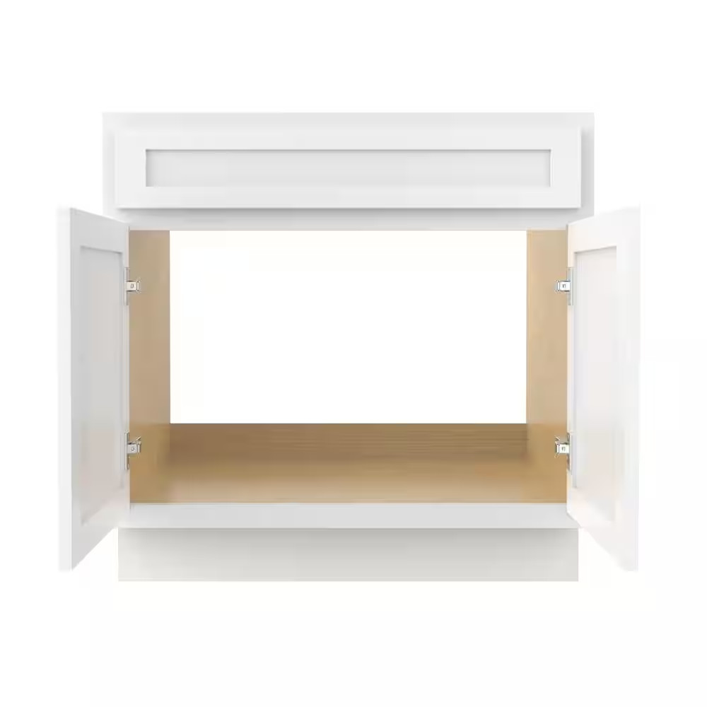 30 In. W X 21 In. D X 32.5 In. H 2-Doors Bath Vanity Cabinet Only in White (Unas