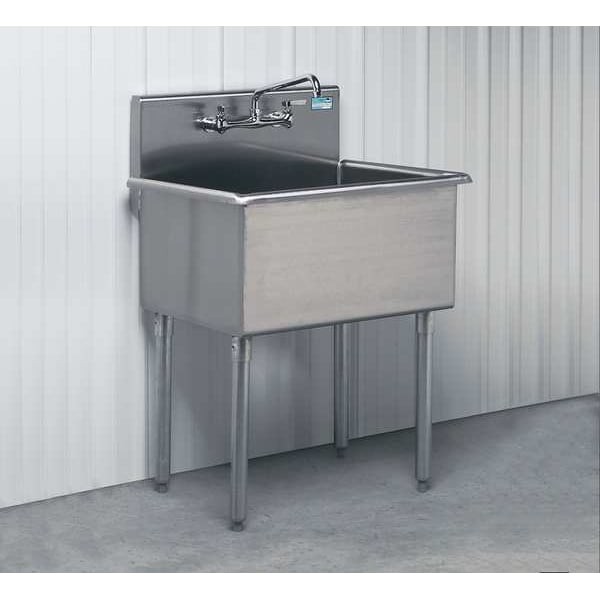 Zoro Select 4-1-36 Utility Sink 36 In X 21 In, 1, 2, Floor, Stainless Steel,