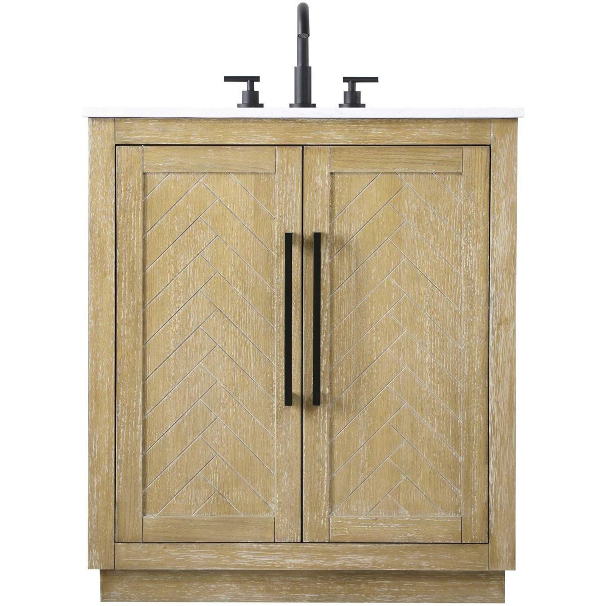 Elegant Lighting VF29030LO Chase 30 X 34 inch Linen Oak Bathroom Vanity Cabinet