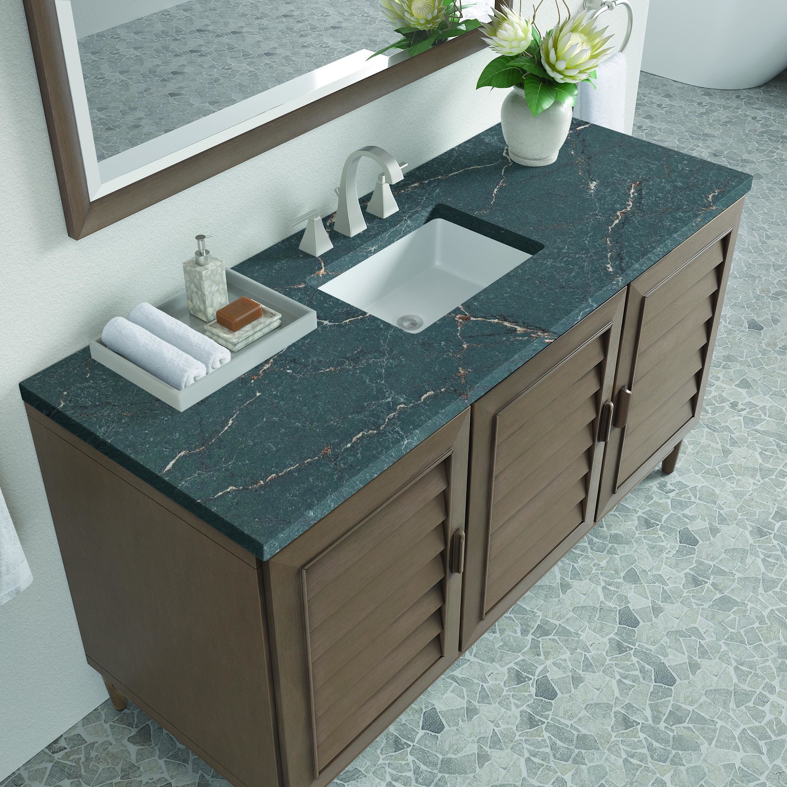 James Martin Vanities 620-V60S-3PBL Portland 60″ Single Basin – Wood
