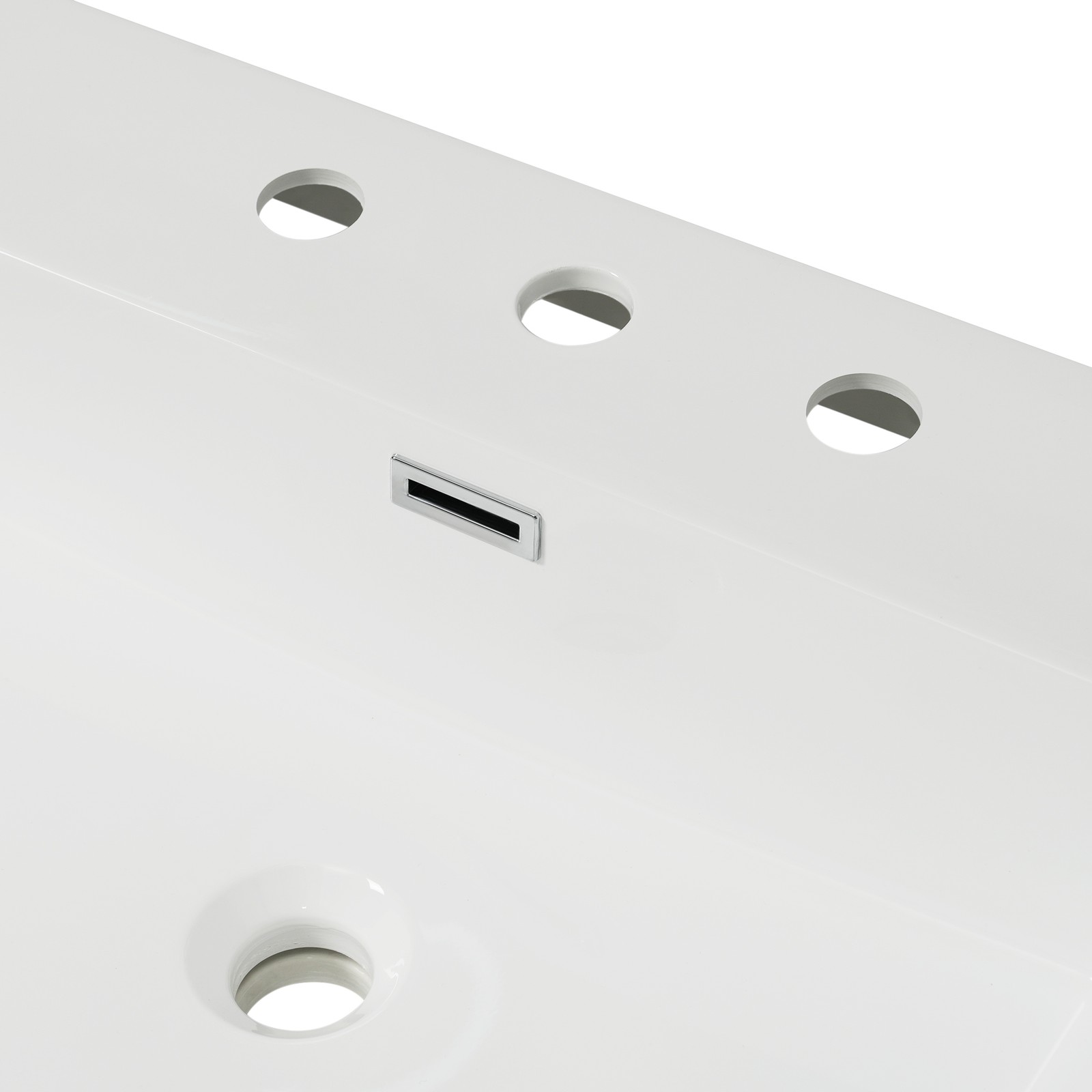 48″ Resin Bathroom Vanity Top with 3-Hole Sink in Bright White