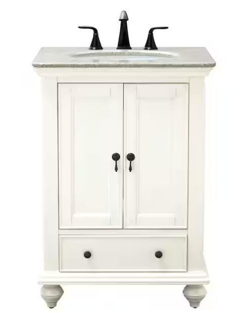 NIB Home Decorators Collection Newport 25″ Bathroom Vanity Granite Ivory Cream