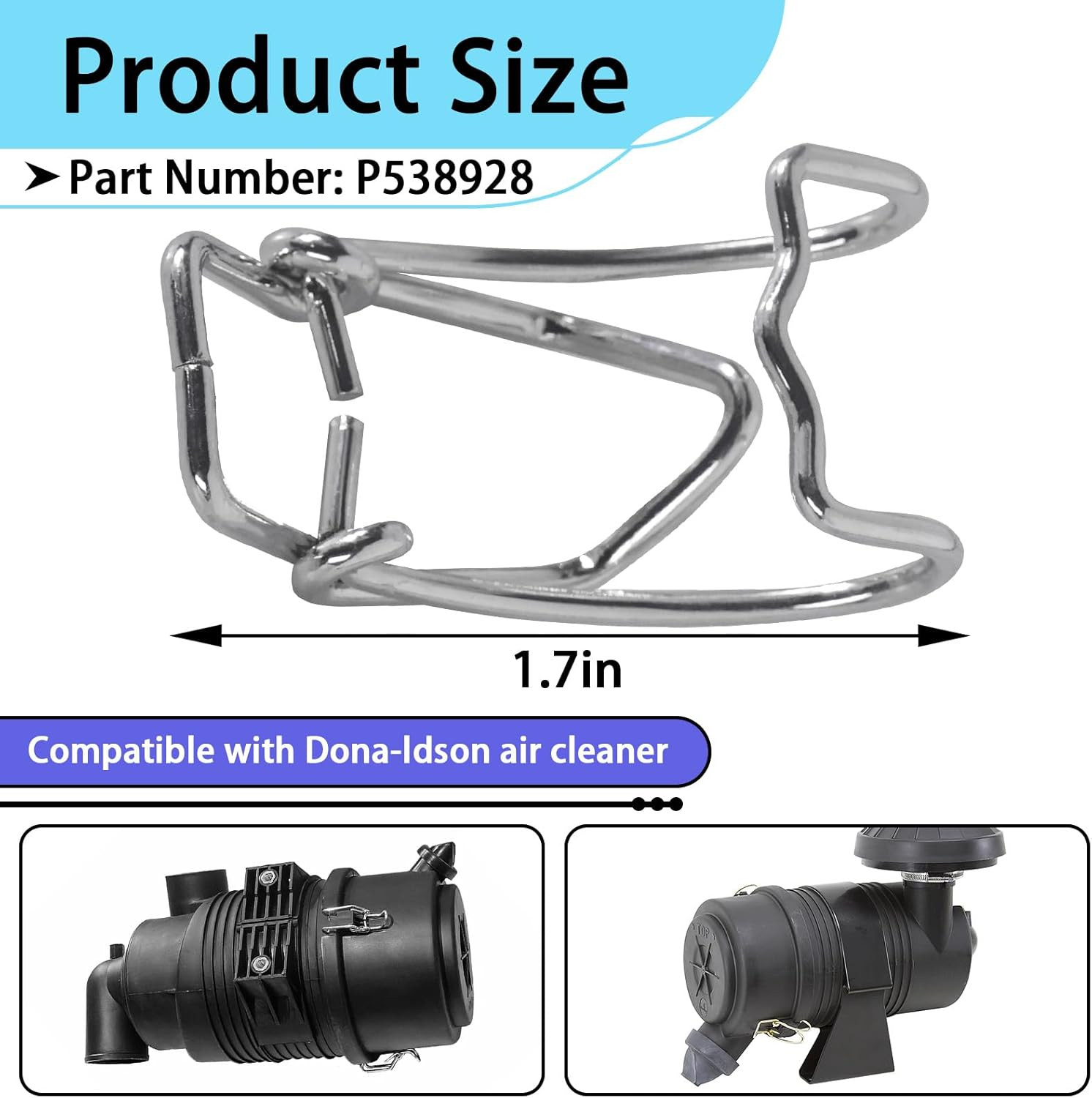 4PCS P538928 Air Cleaner End Cap Metal Clip Latch Clamp Compatible with Dona-Lds