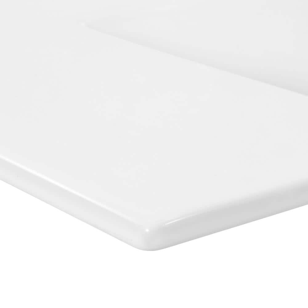 JONATHAN Y 36″ W x 18.25″ D Classic Rectangular Ceramic Sink Vanity Top White