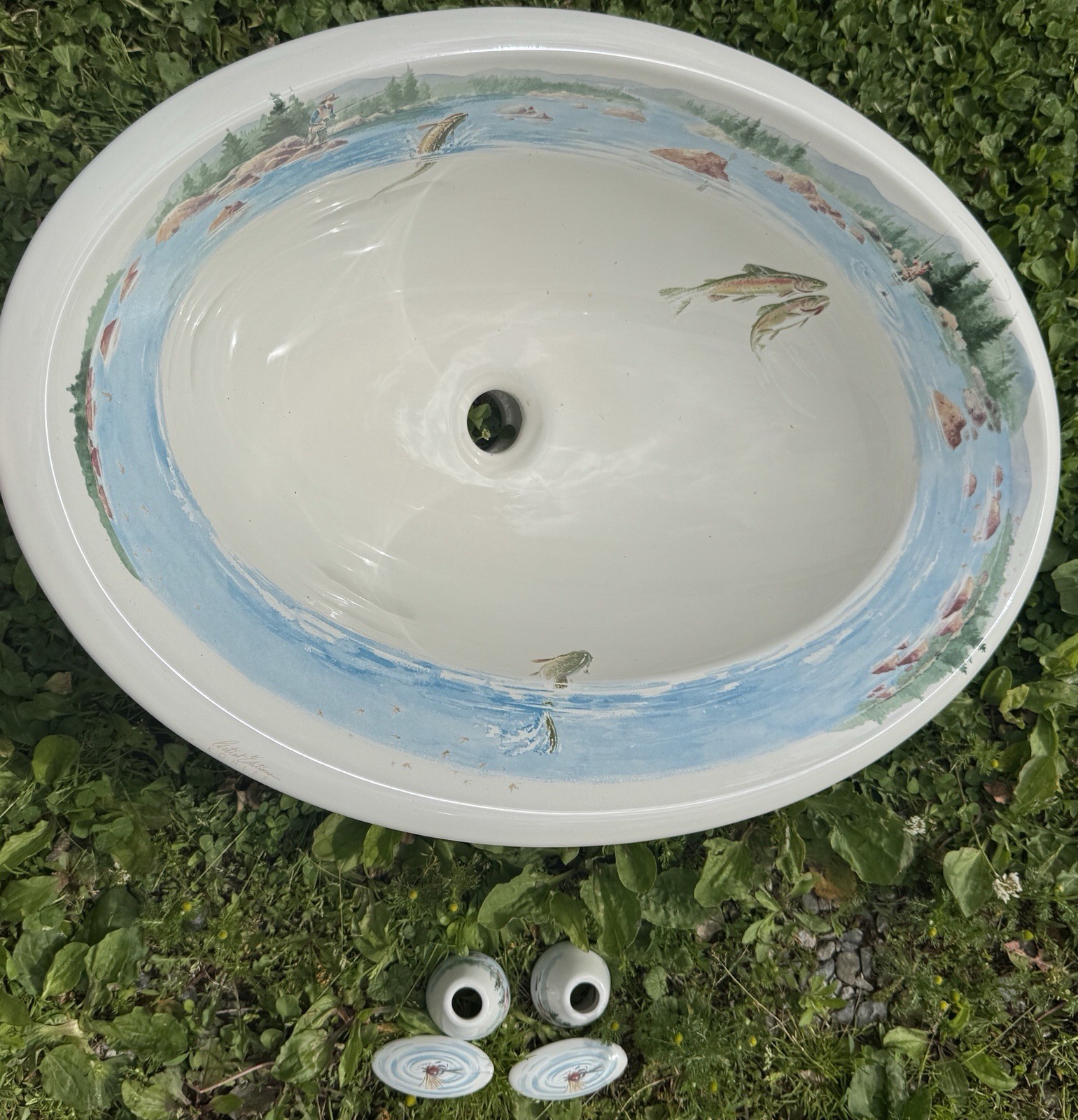 Kohler K-14274-RF-96 The Rod And the Fly Sink + Faucet Trim Bass Trout Fishing