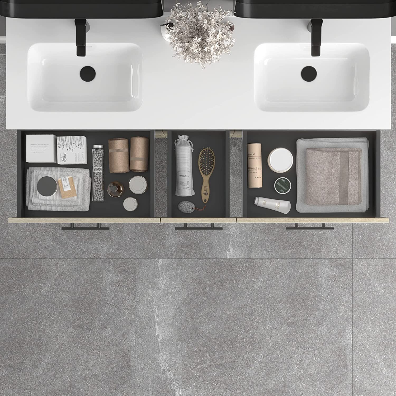 Georgia 60″ Vanity Base Cabinet | Toasted Wood | 60 X 33,5 X 21,5 in