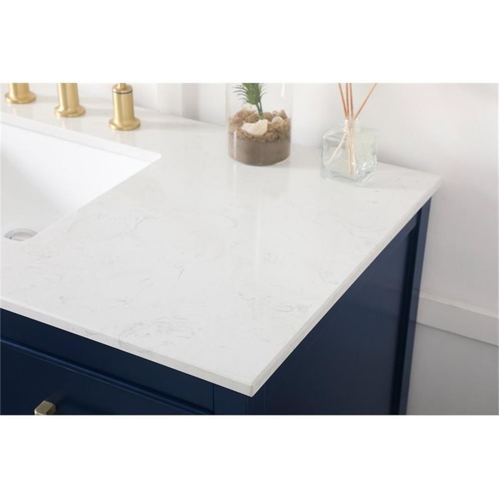 Elegant Decor Sinclaire 48″ Aluminum Alloy & MDF Single Bathroom Vanity in Blue