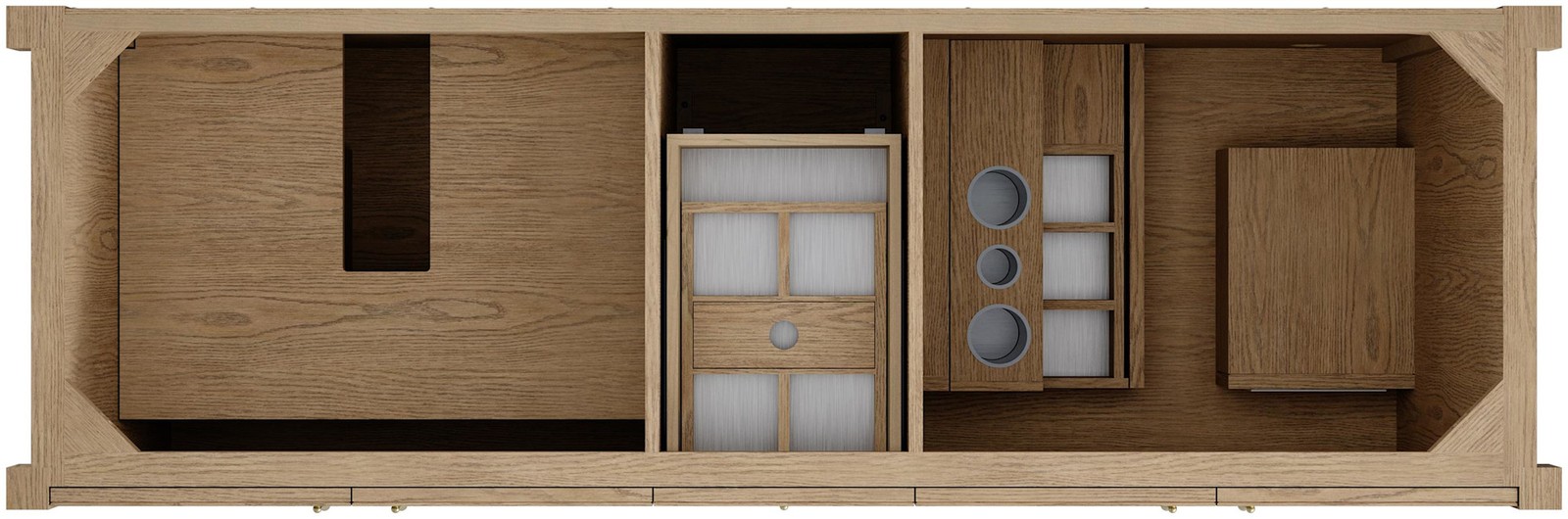 James Martin Vanities D680-V72-3CSP Kinnsden 72″ – Sable Oak