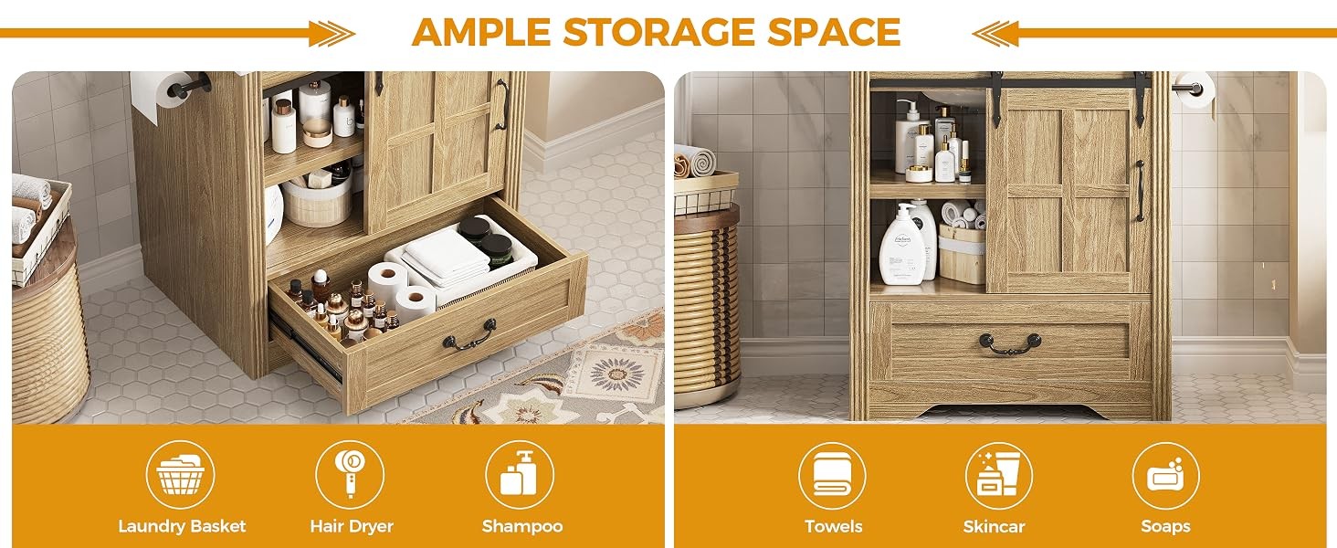 Bathroom Vanity with Sink, 30 Inch Bathroom Sink Cabinet with Drawers & Metal
