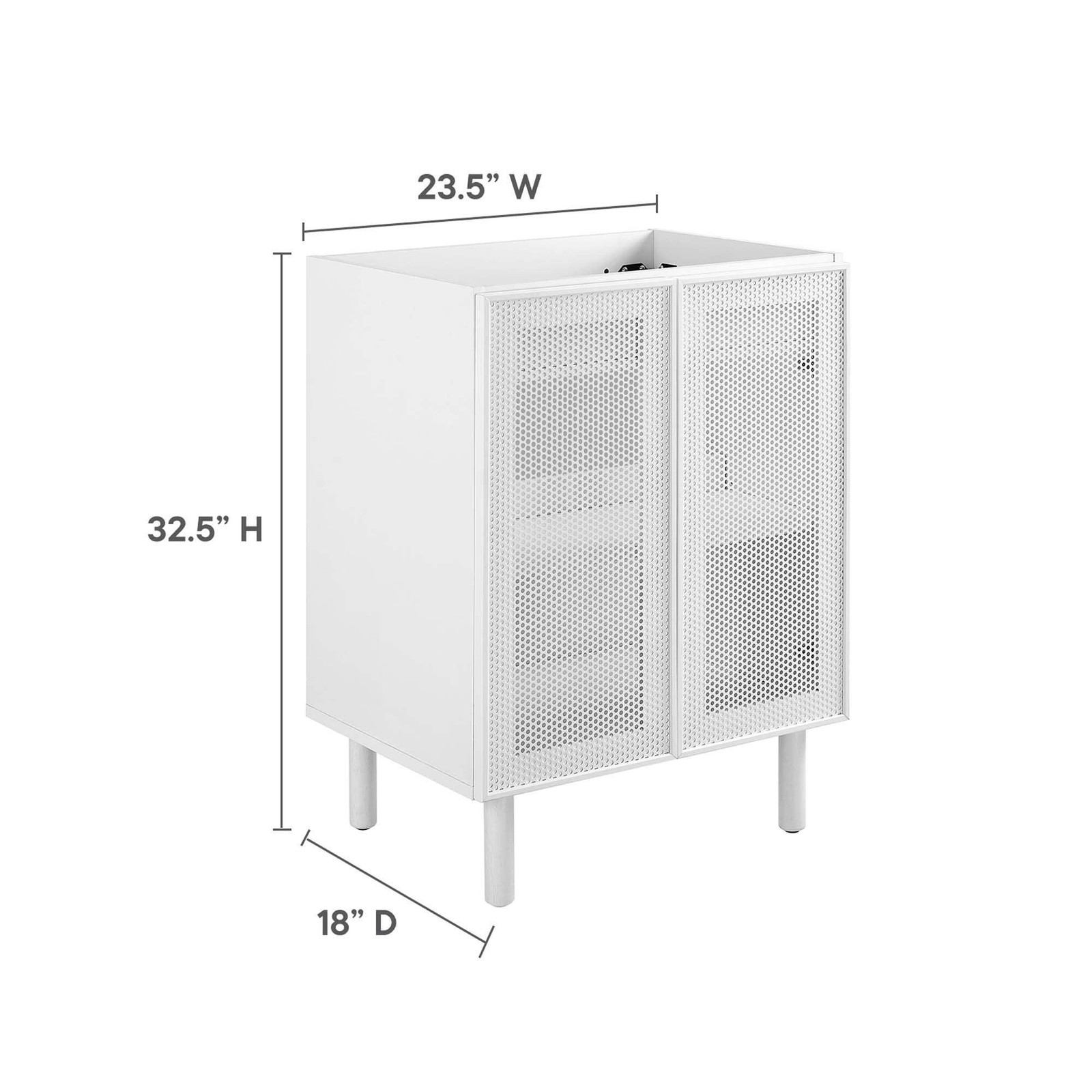 Calla 24″ Perforated Metal Bathroom Vanity Cabinet (Sink Basin Not Included)