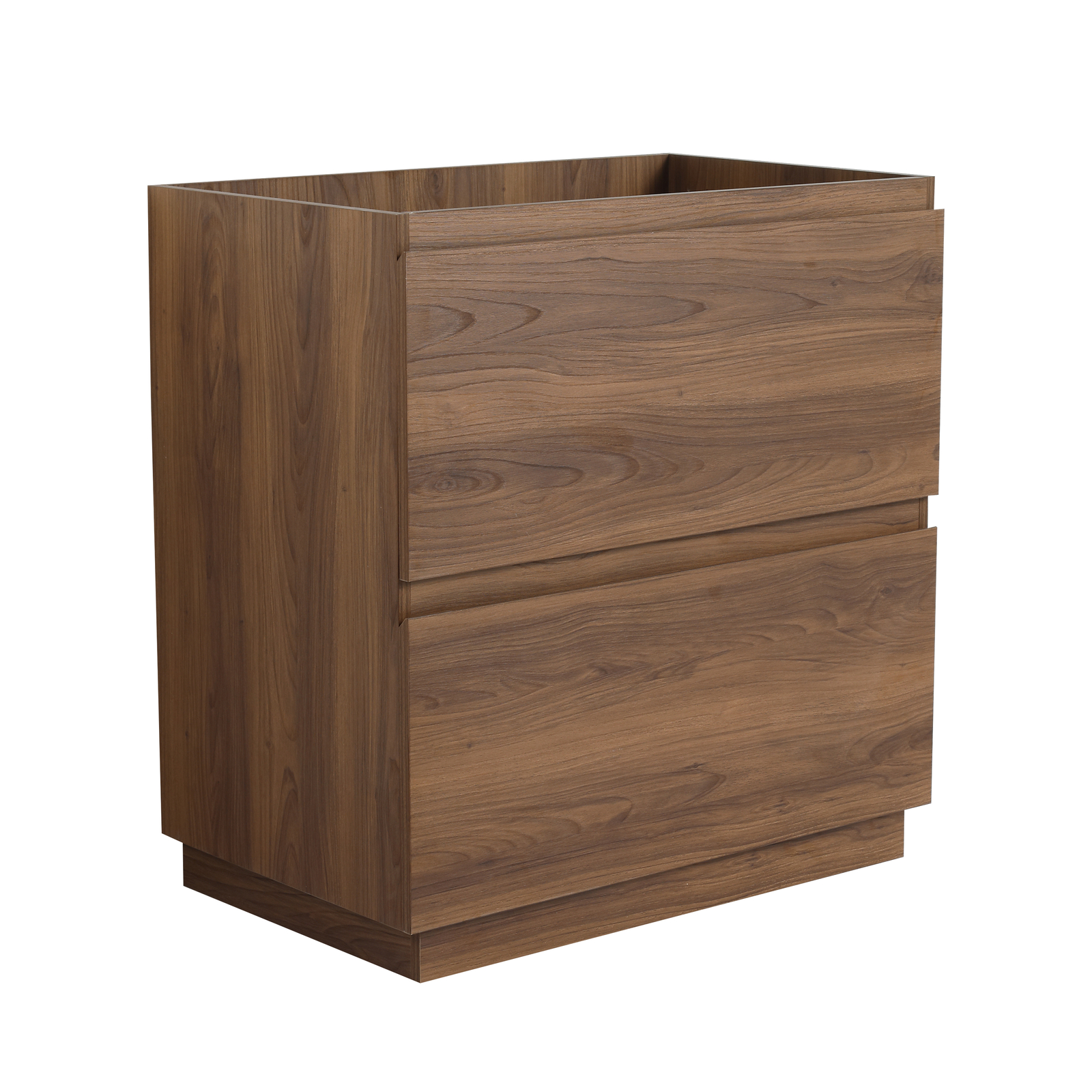 30″ Wood Freestanding Bathroom Vanity W/ Undermount Resin Sink +2 Drawers Brown