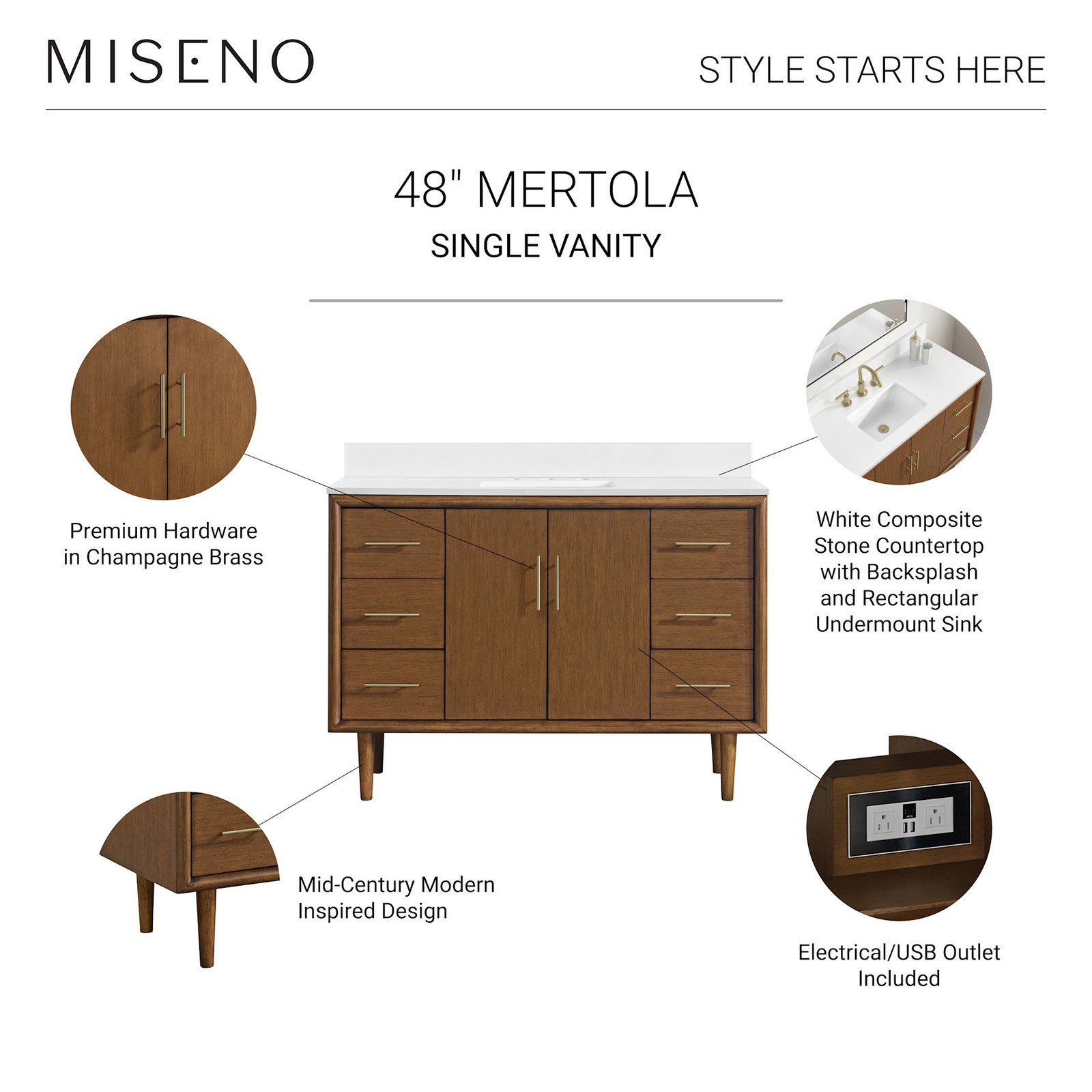 Miseno MV-N252-V48 Mertola 48″ – Dark Maplewood
