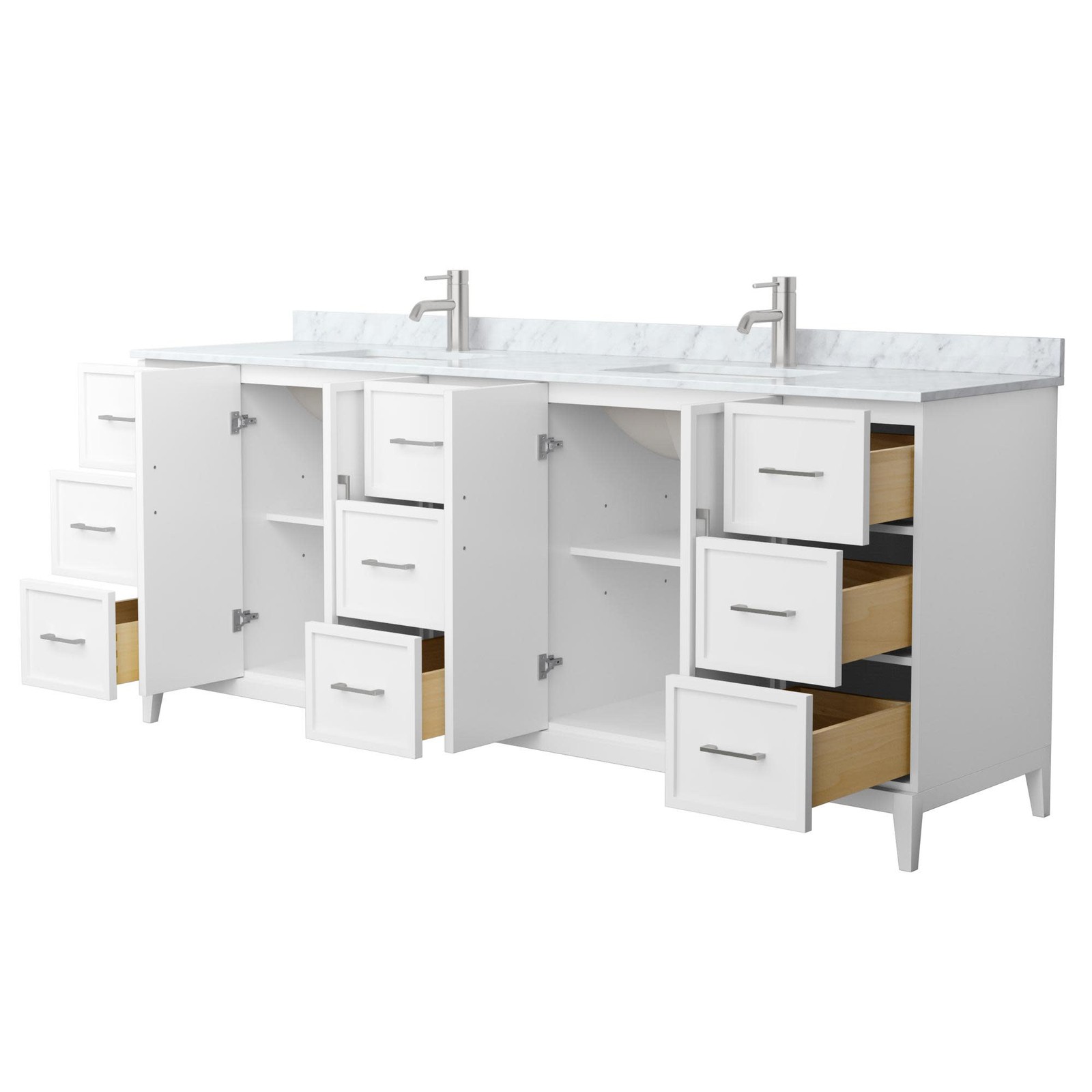 Wyndham Collection WCH717184D-CM-UNSMXX Elan 84″ – White / Brushed Nickel
