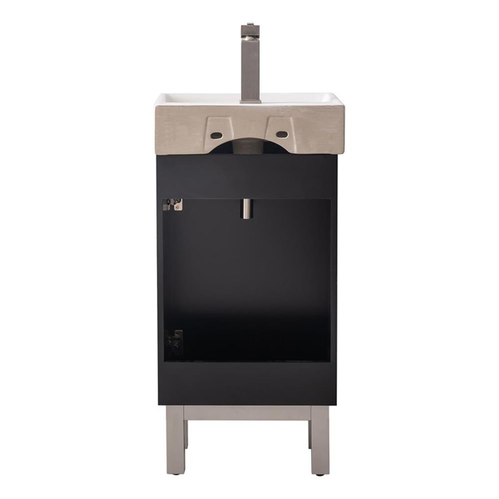 Design Element Stella 16.5″ Wood Single Sink Vanity in Black