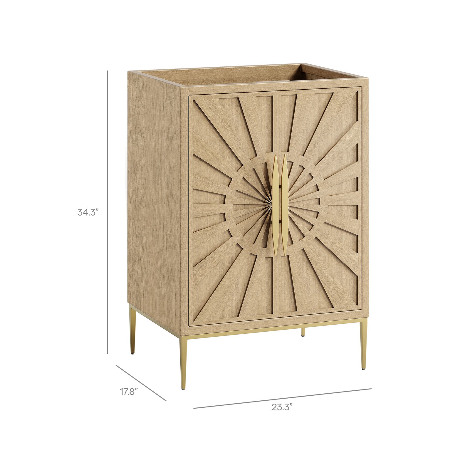 Modway Awaken 24″ Bathroom Vanity Cabinet in Oak – Sink Basin Not Included