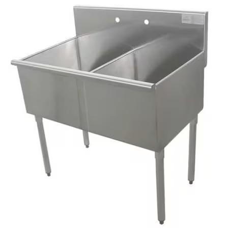 Advance Tabco 4-42-48 Scullery Sink 36 In X 21 In, 2, 2, Floor, Stainless Steel