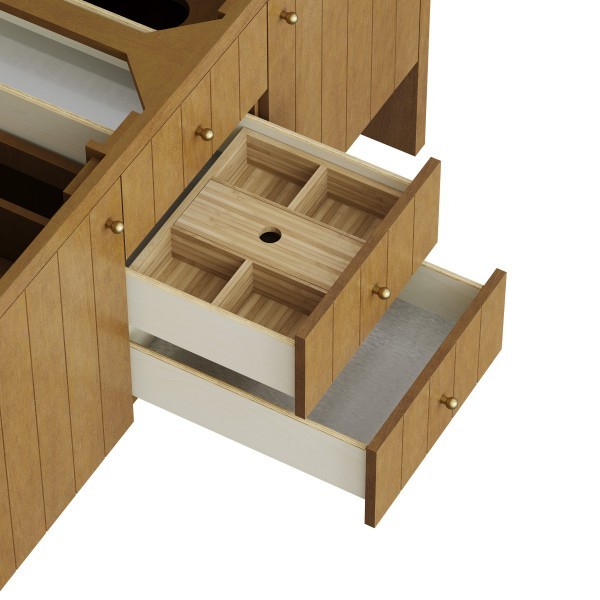 60″ James Martin Hudson 435-V60D-HNO Double Vanity Cabinet Honey Oak