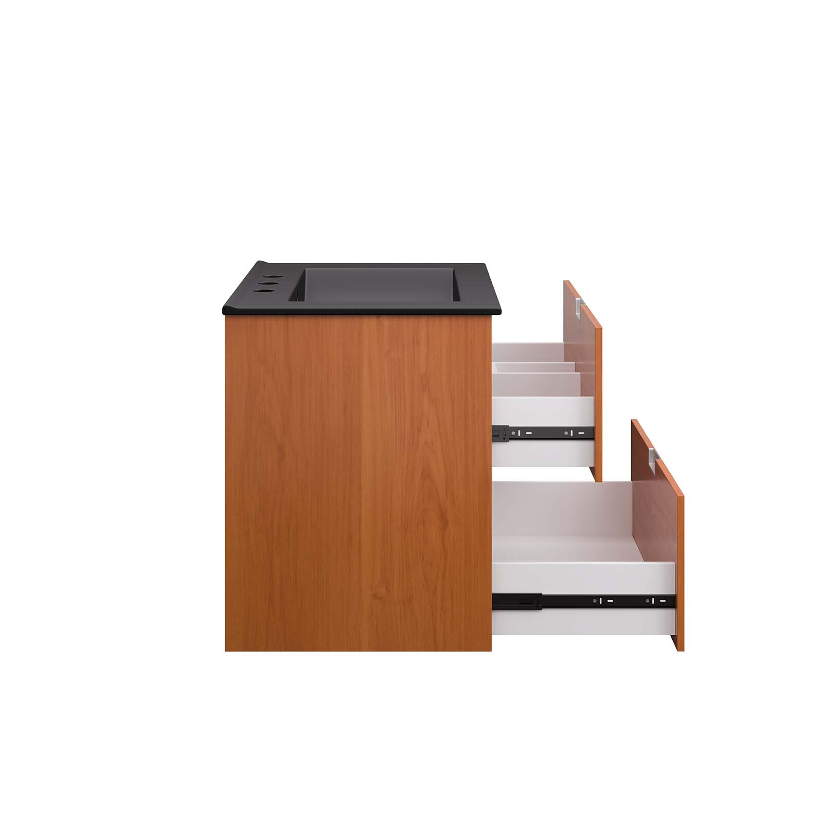 Modway Scenic 24″ Wall-Mount Bathroom Vanity in Cherry Black