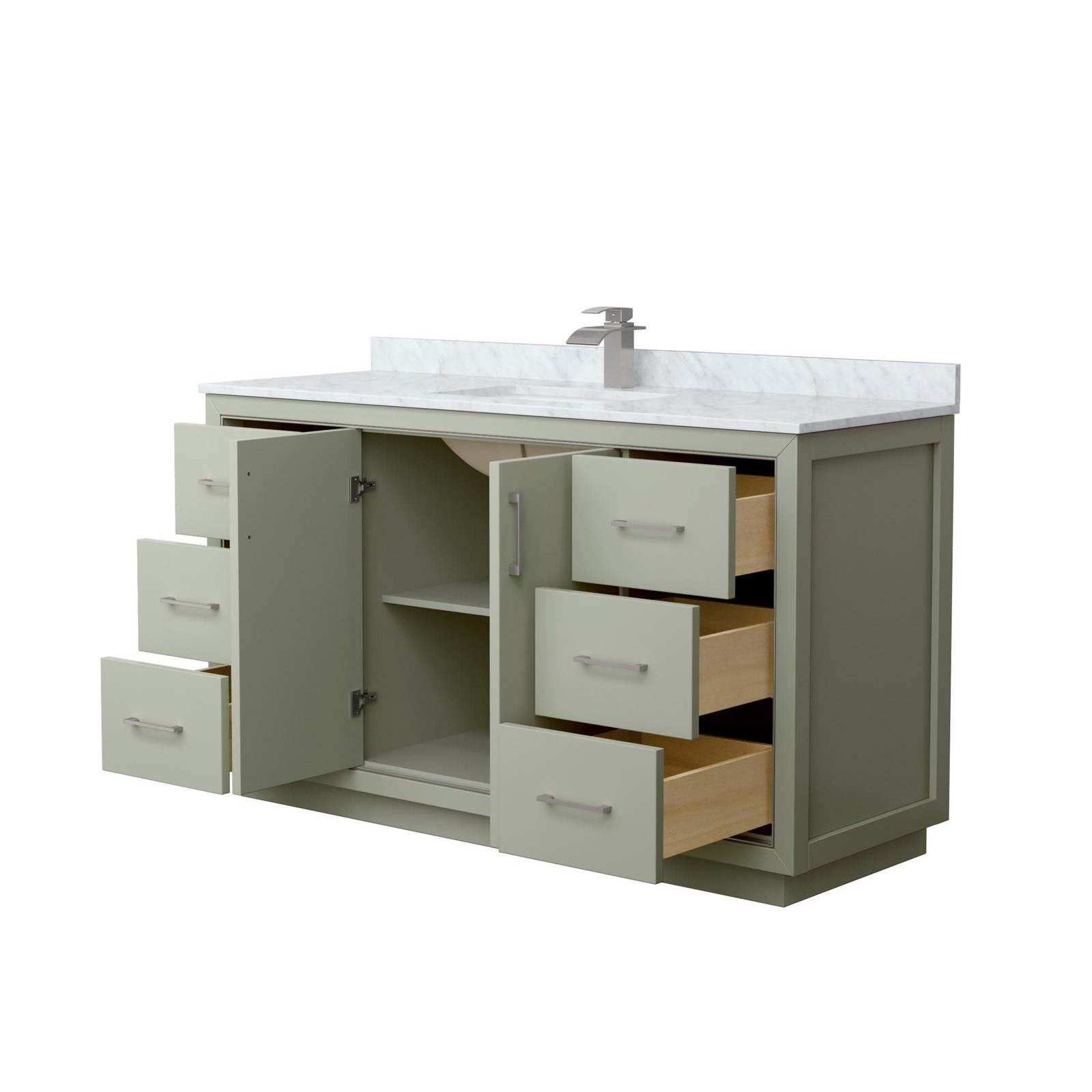 Wyndham Collection WCF1111-60S-NAT-MXX Icon 60″ – Dark Gray / Brushed Nickel