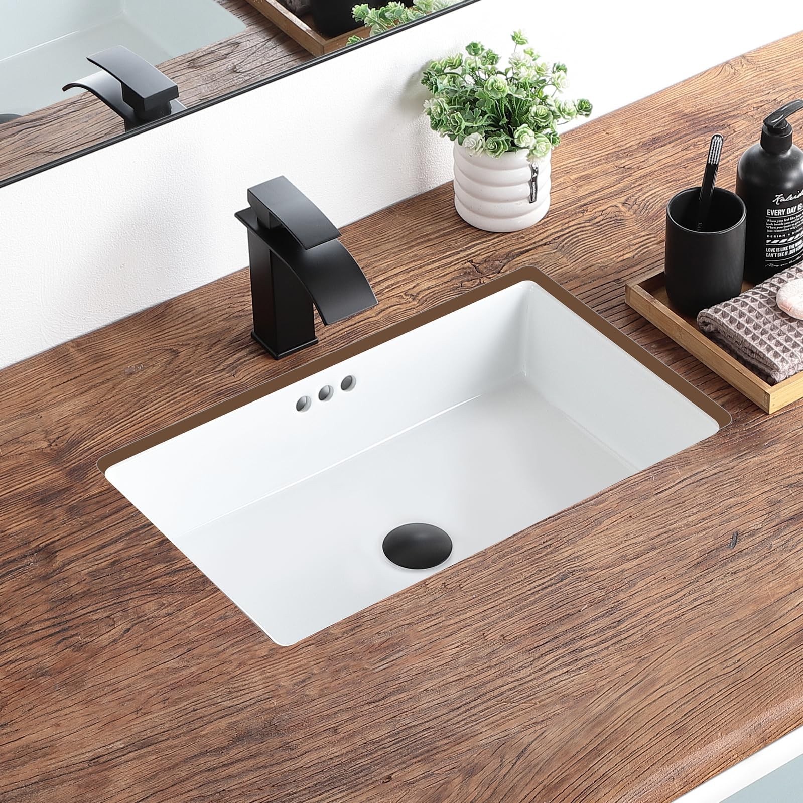 22 Inch Undermount Bathroom Sink Rectangular Undermount Sink White Ceramic Un…