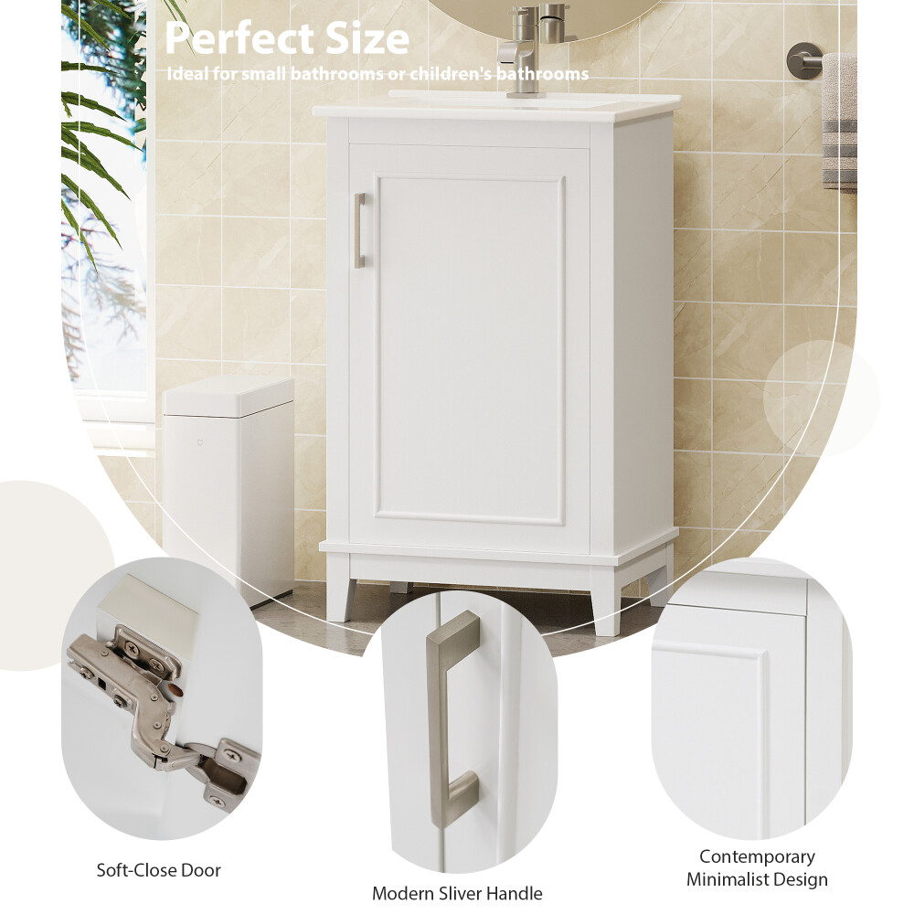 20 Inch Bathroom Vanity Modern Small Bathroom Vanity Cabinet With Ceramic Basin