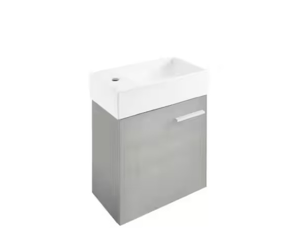 Swiss Madison Colmer 18″ Wall‑Mounted Vanity Base Only – Brushed Gray SM-BV613C