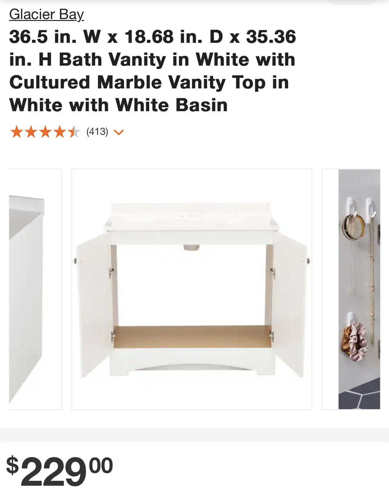 glacier bay vanity with sink