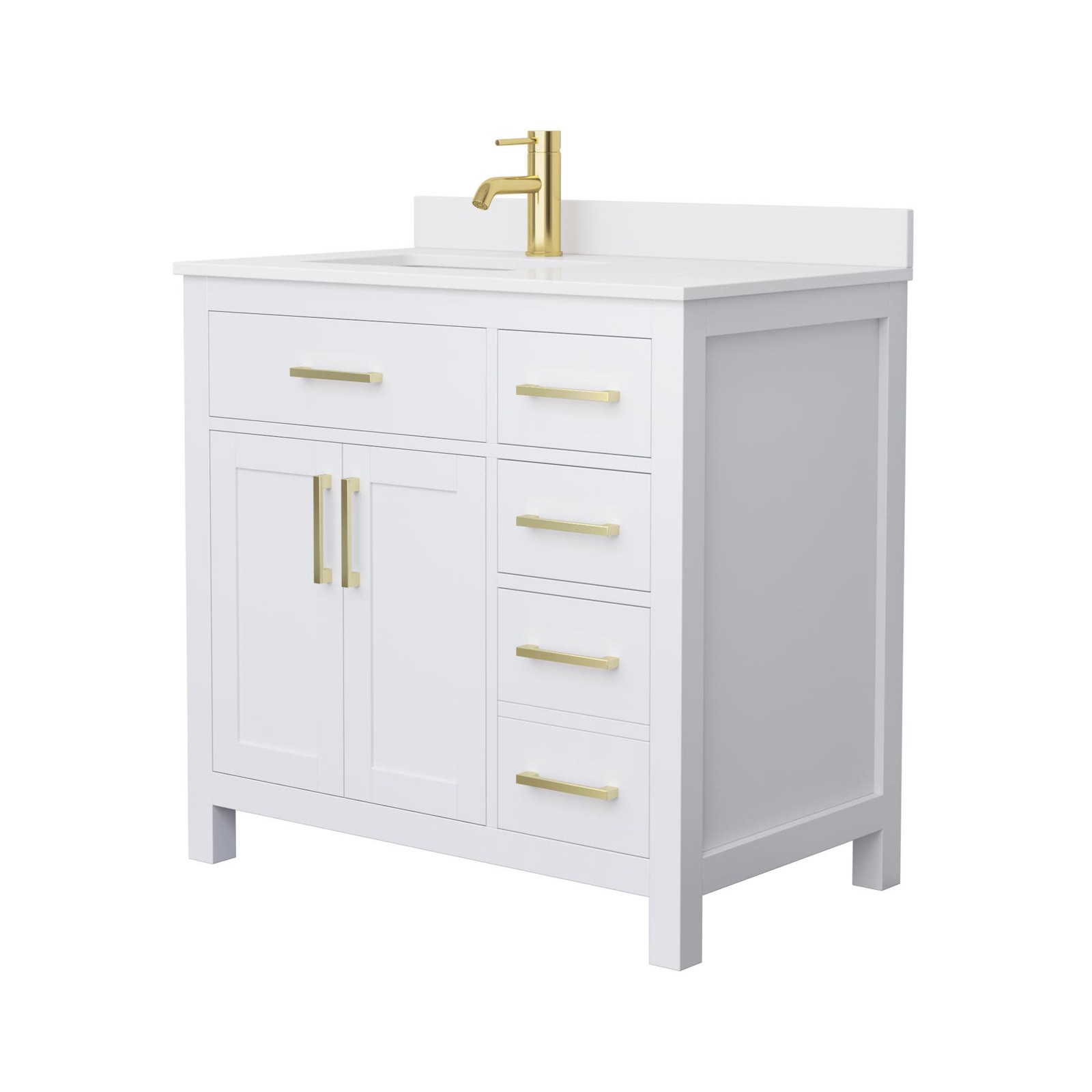 Wyndham Collection WCG242436S-UNSMXX Beckett 36″ – Dark Blue / Carrara Cultured