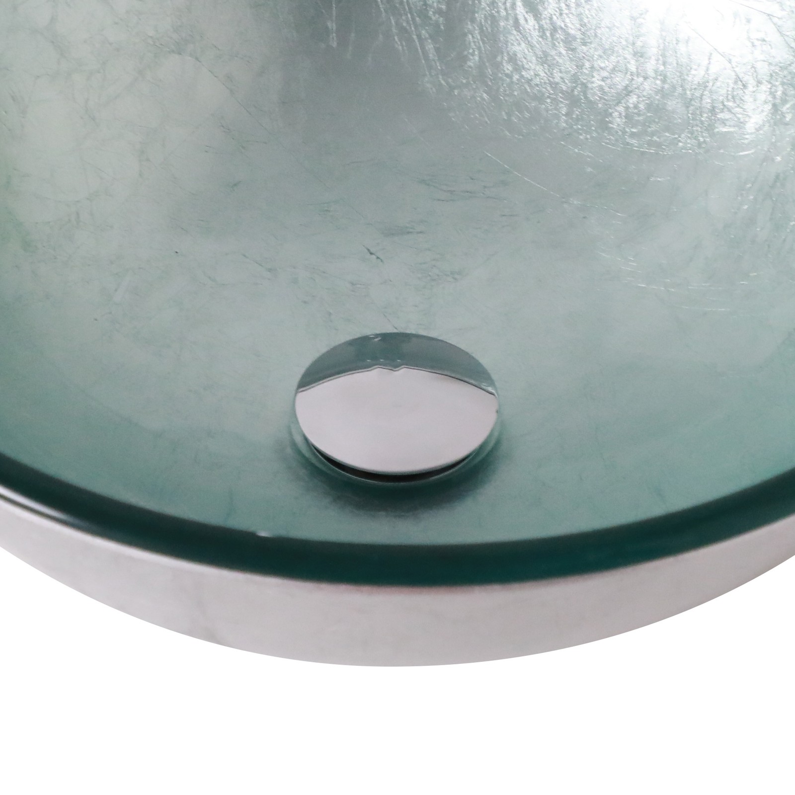 Bathroom Artistic Tempered Glass Vessel Bathroom Sink with Pop-up Drain