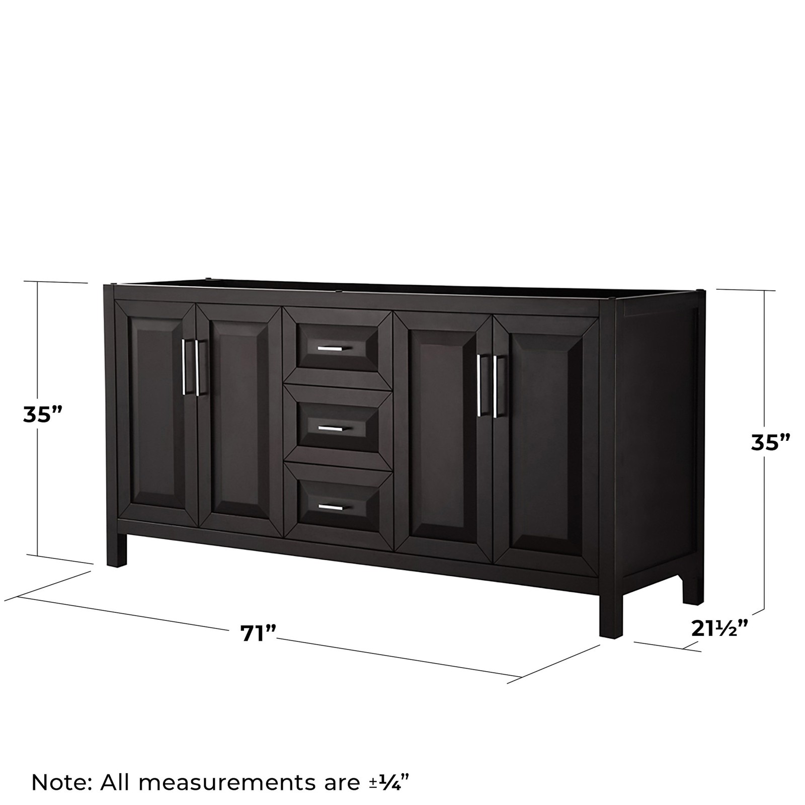 Wyndham Collection WCV252572DCXSXXM70 Daria 71″ Double – Dark Gray / Matte Black