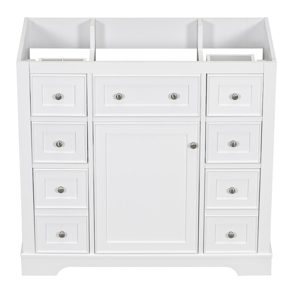 36″ Bathroom Vanity without Sink, Cabinet Base Only, One Cabinet and Six Drawers