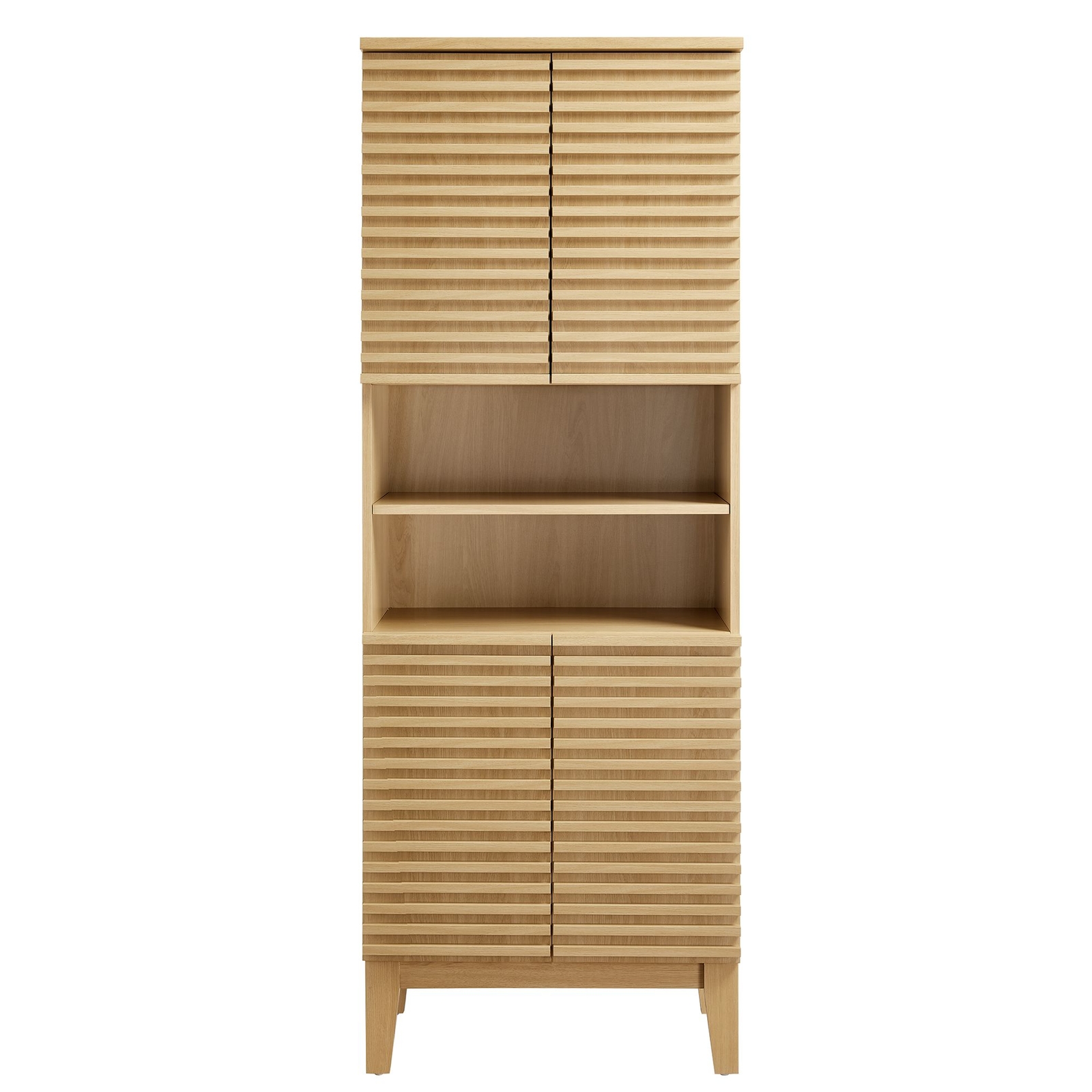 Render Tall Bathroom Storage Cabinet in Oak