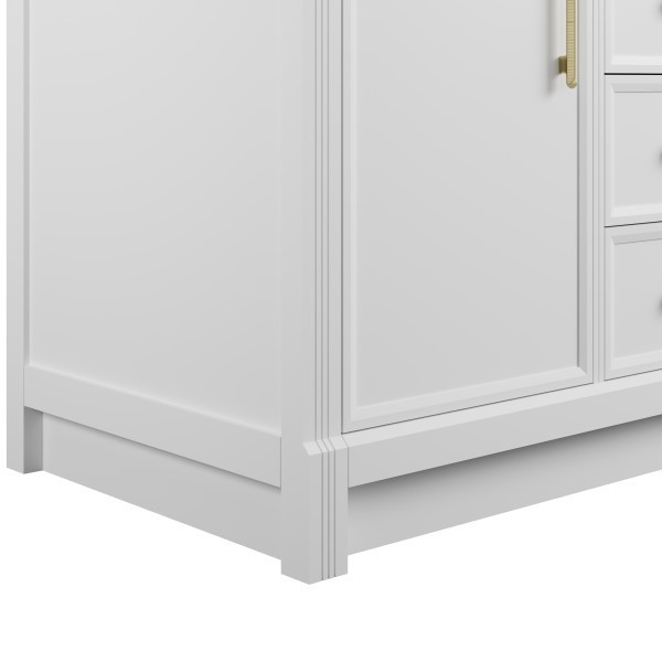 120″ James Martin Bellshire 660-VMC120-BW-1WZ Dual Vanity Cabinet White Zeus Top