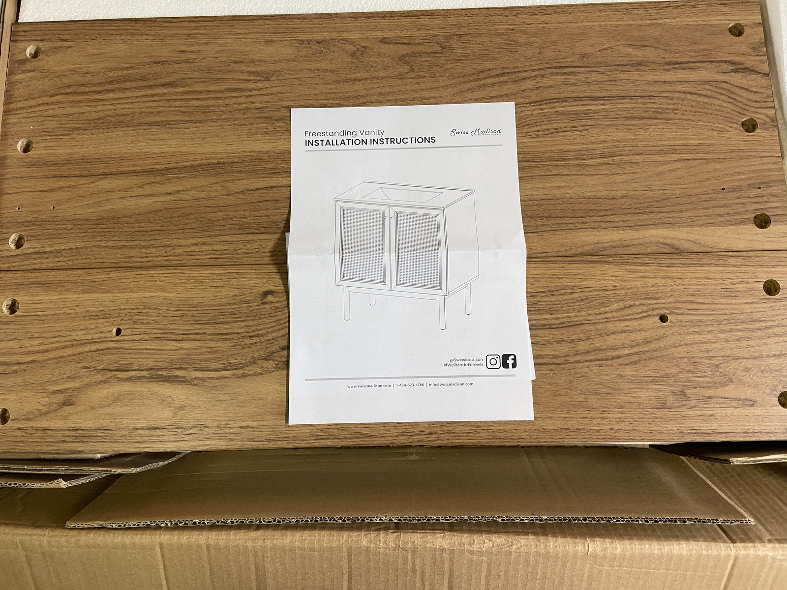 Swiss Madison -BV664 Natural Oak Vanity 30″ Bathroom