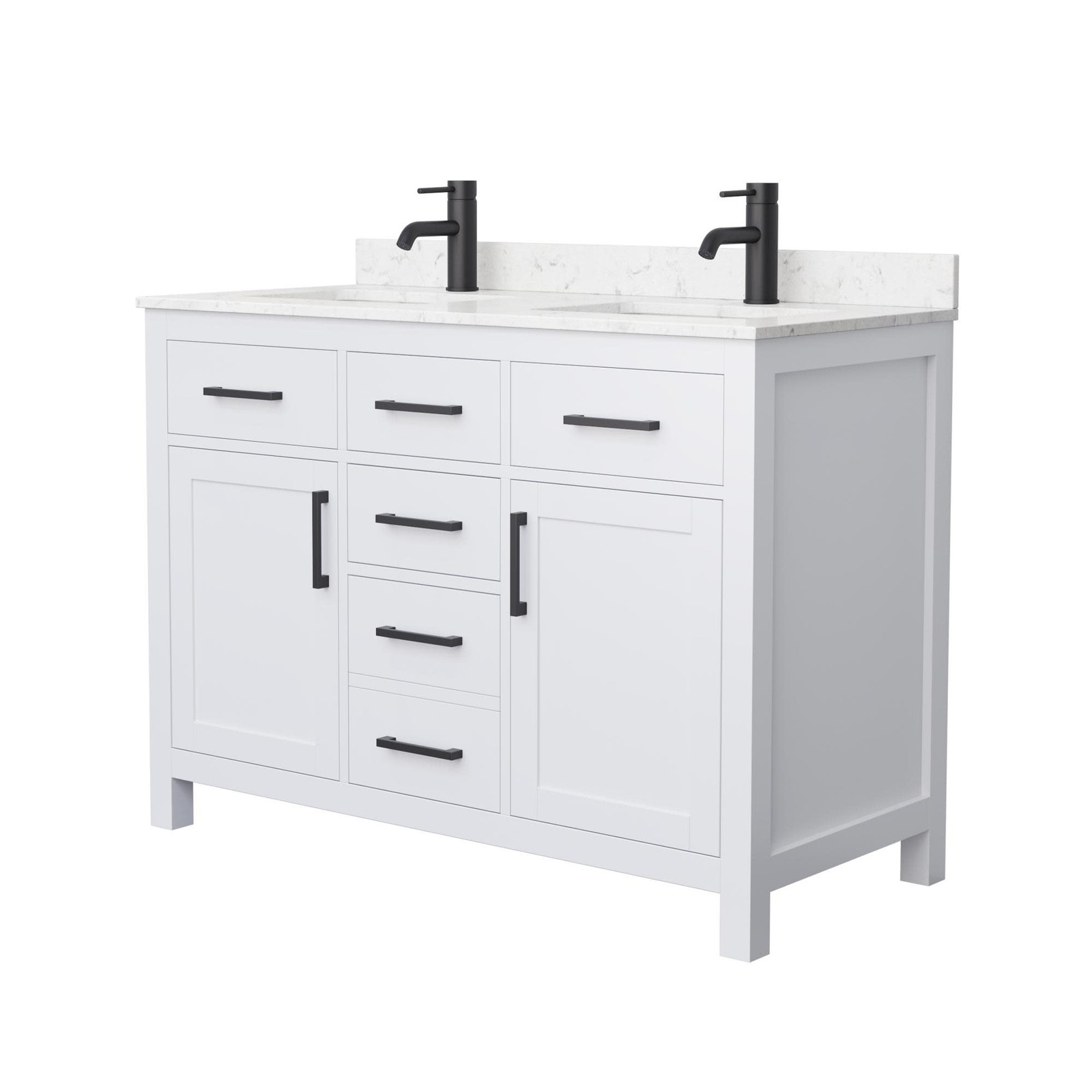Wyndham Collection WCG242448D-UNSMXX Beckett 48″ – Dark Blue / Carrara Cultured