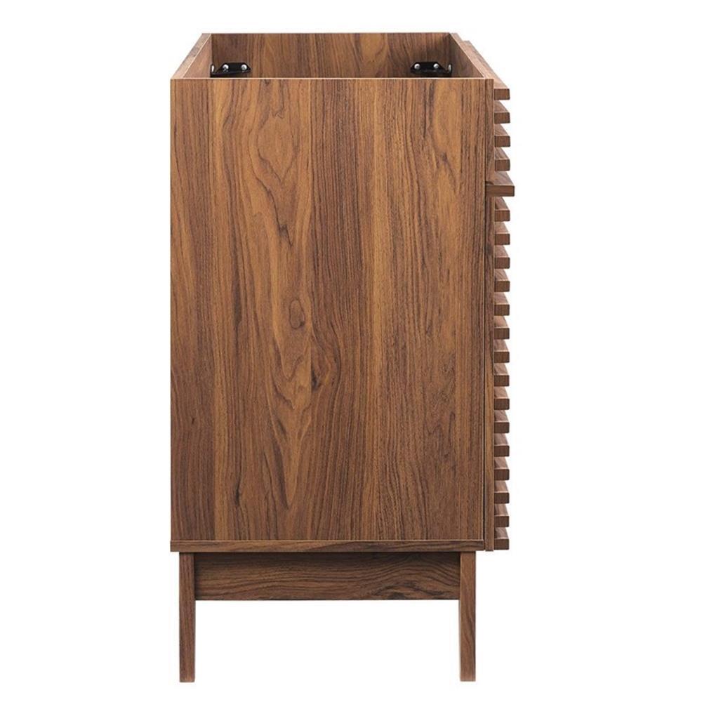Modway Render 47″ Plastic and Wood Bathroom Vanity Cabinet in Walnut