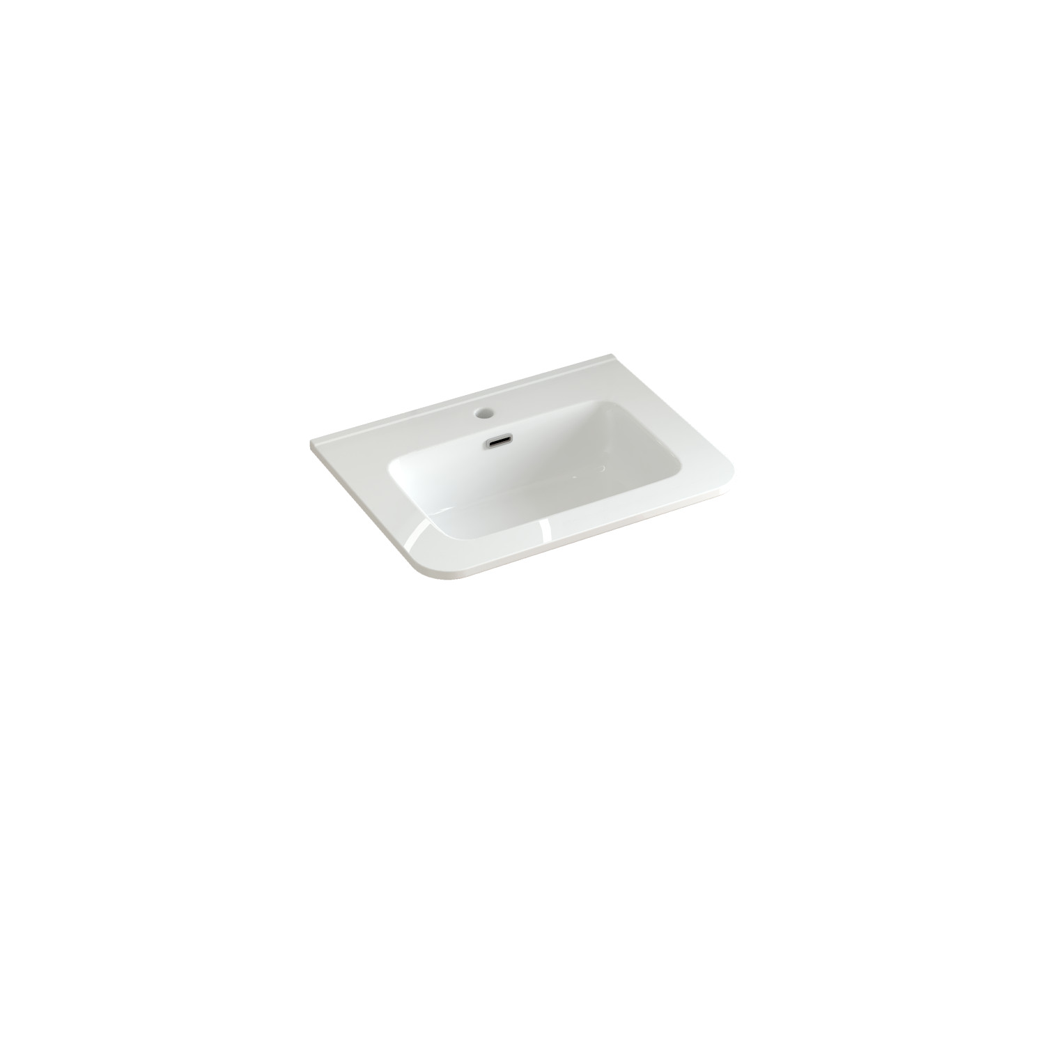 24″ Wall-Mounted Floating Bathroom Vanity with White Ceramic Basin Walnut