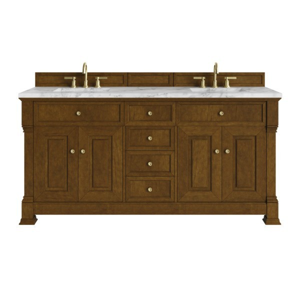 72″ James Martin Brookfield 547-V72-HNO-3CAR Double Vanity Cabinet Carrara Top