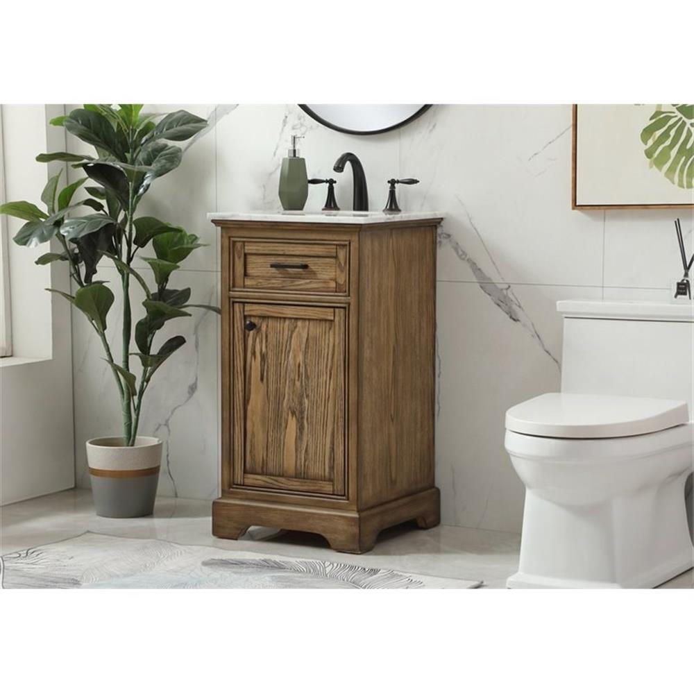 Elegant Decor Americana 19″ Aluminum Alloy Single Bathroom Vanity in Driftwood