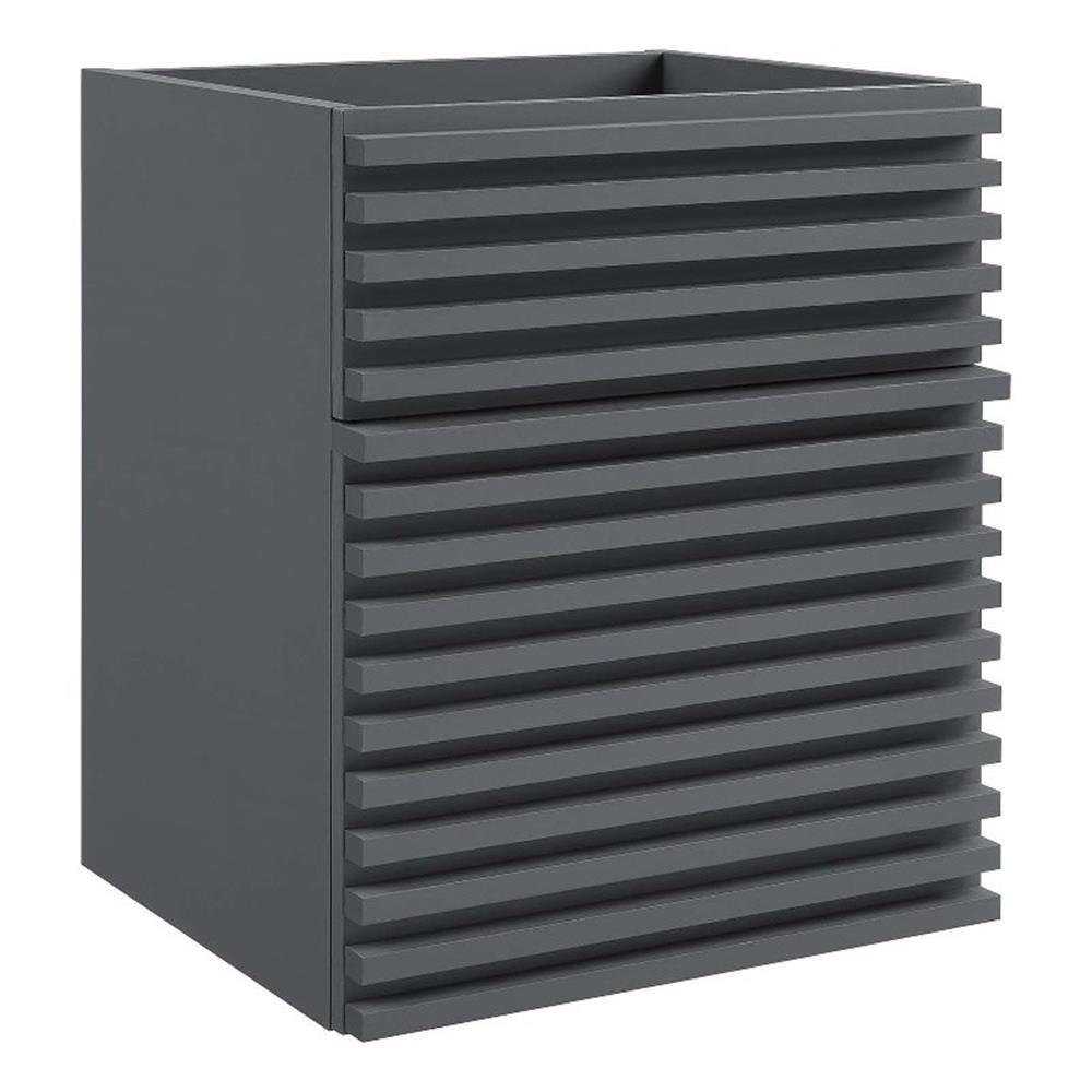 Modway Render 17″ MDF Wood Wall-Mount Bathroom Vanity Cabinet in Gray