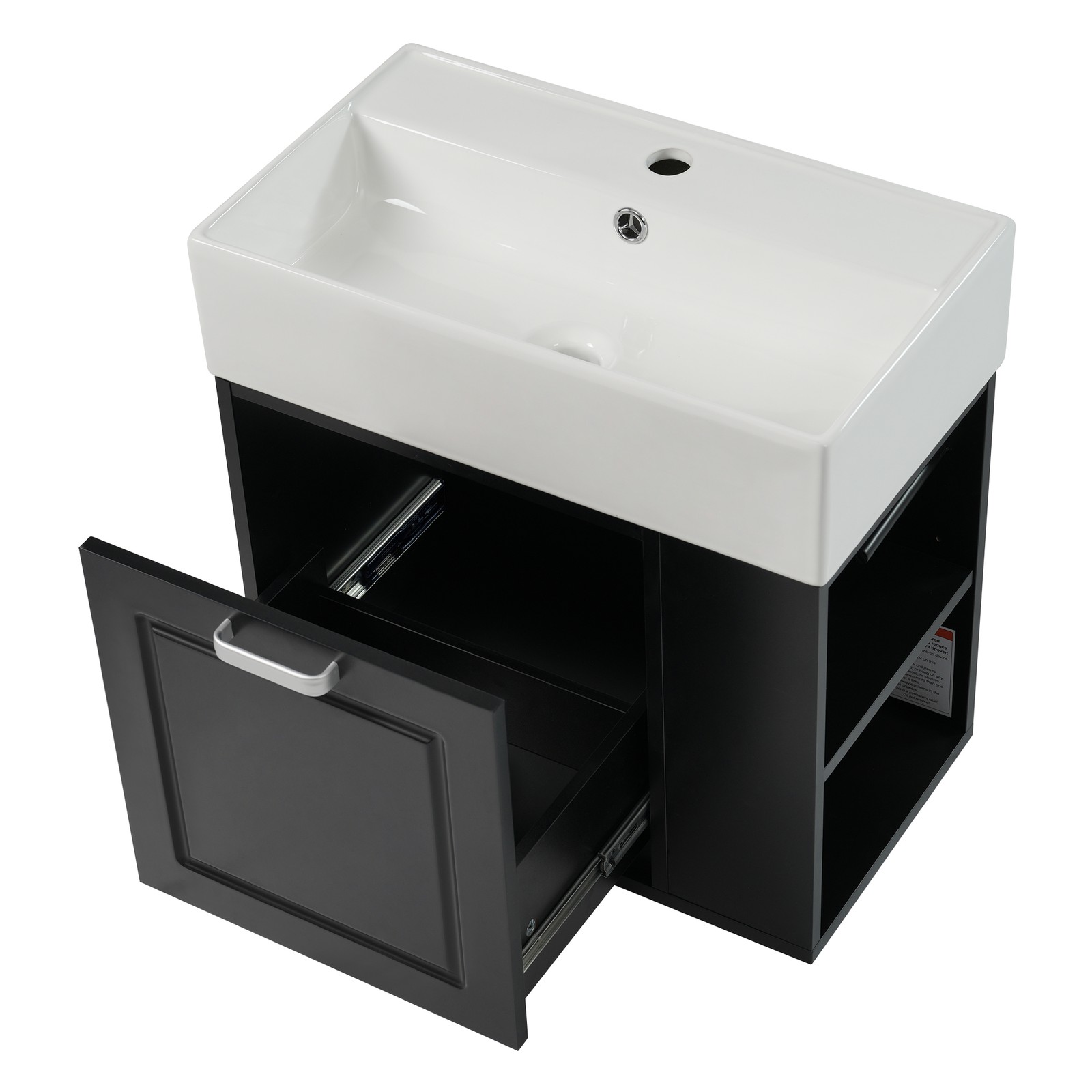 21.8″ Bathroom Vanity w/Ceramic Sink Wall Mounted Storage Cabinet w/Drawer