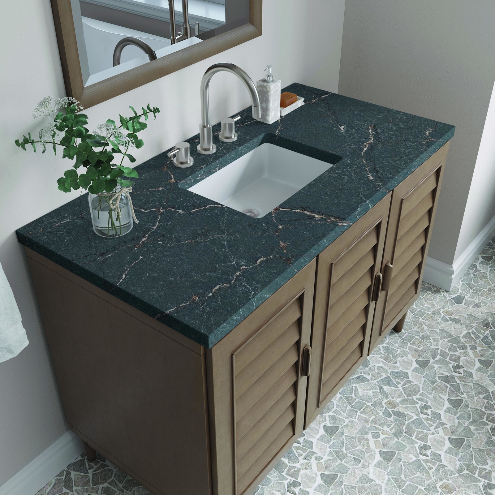 James Martin Vanities 620-V48-3PBL Portland 48″ Single Basin Wood – Wood