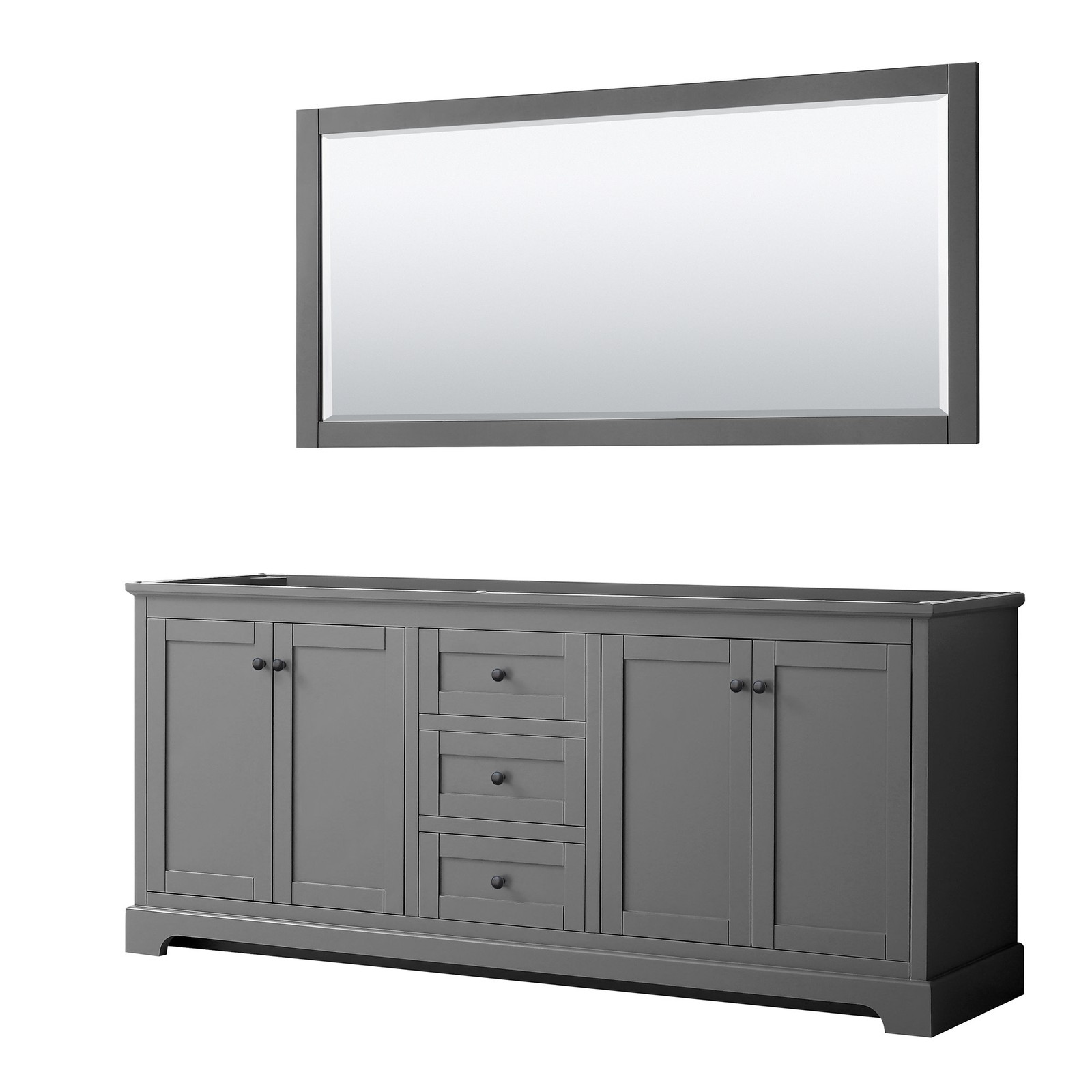 Wyndham Collection WCV232380DCXSXXM70 Avery 80″ Double – Dark Gray / Matte Black