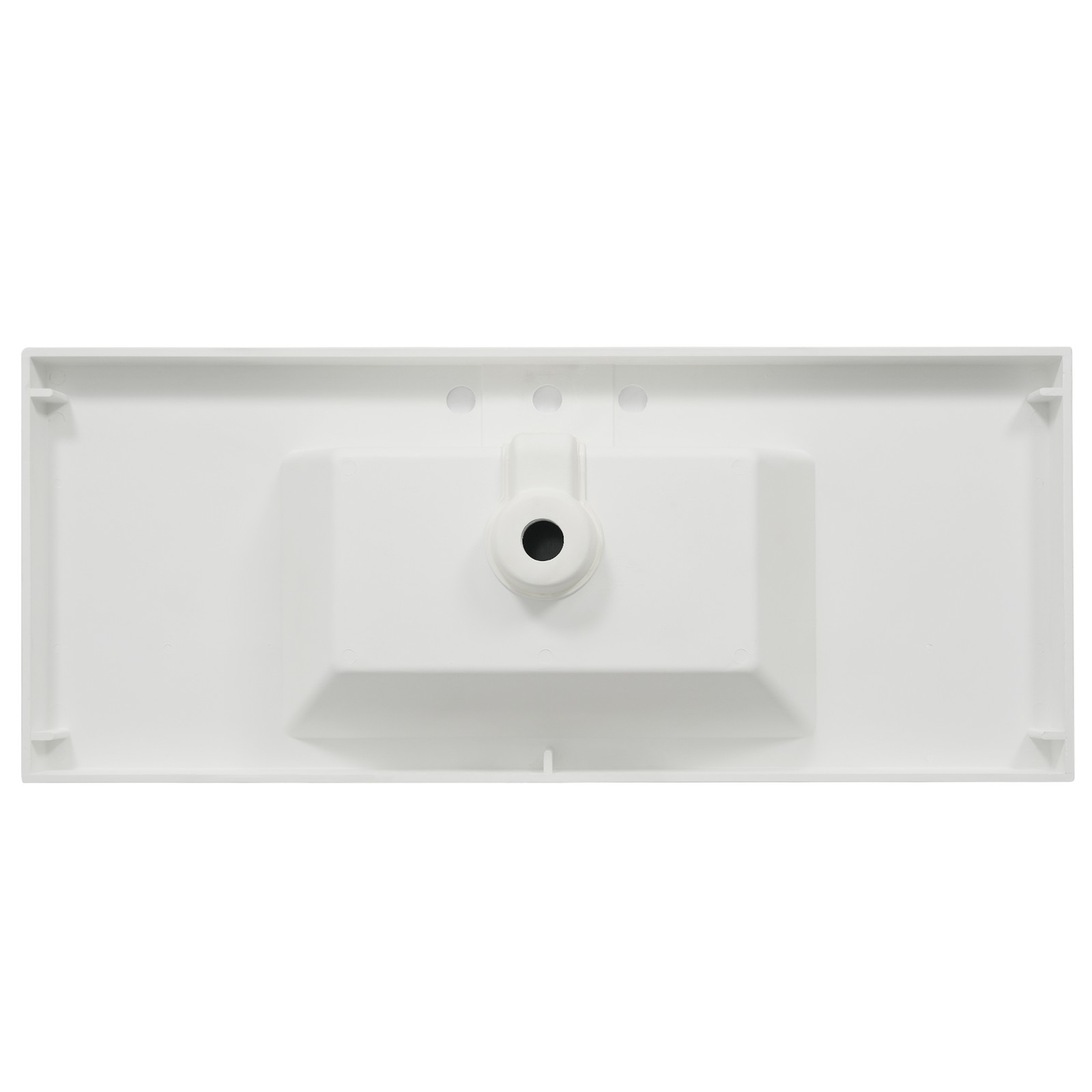 48″ Resin Bathroom Vanity Top with 3-Hole Sink in Bright White